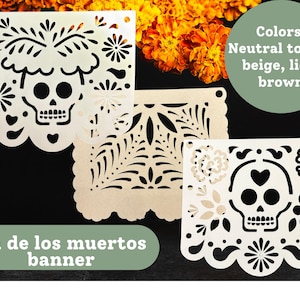 Día de los Muertos Papel Picado Banner - Ofrenda Dia De Los Muertos - Day of the Dead Banner