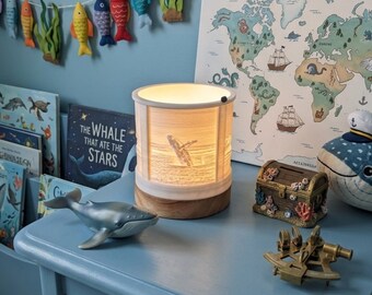 3D Ocean Scene LED Lamp: USB Night Light with Remote