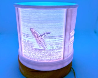 3D Ocean Scene LED Lamp: USB Night Light with Remote