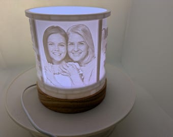 Personalized Photo LED Night Light, Custom 3D Printed Lamp, Valentine's Day Gift