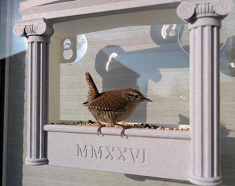 3D Printed Greek/Roman Temple Bird Feeder – Ionic Column Window Decor MMXXVI