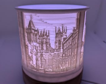 Yorkshire Scenes 3D LED Photo Lamp: York Minster, Whitby Abbey (USB & Remote)