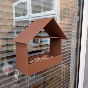 Rustic Birdhouse Window Feeder - 3D Print, Suction Cup, Small Bird View, Gift