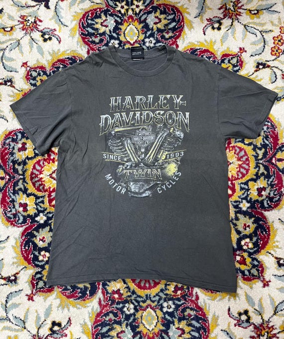 Vintage Harley-davidson Twin Motorcycles Graphic T-shirt Size L - Etsy