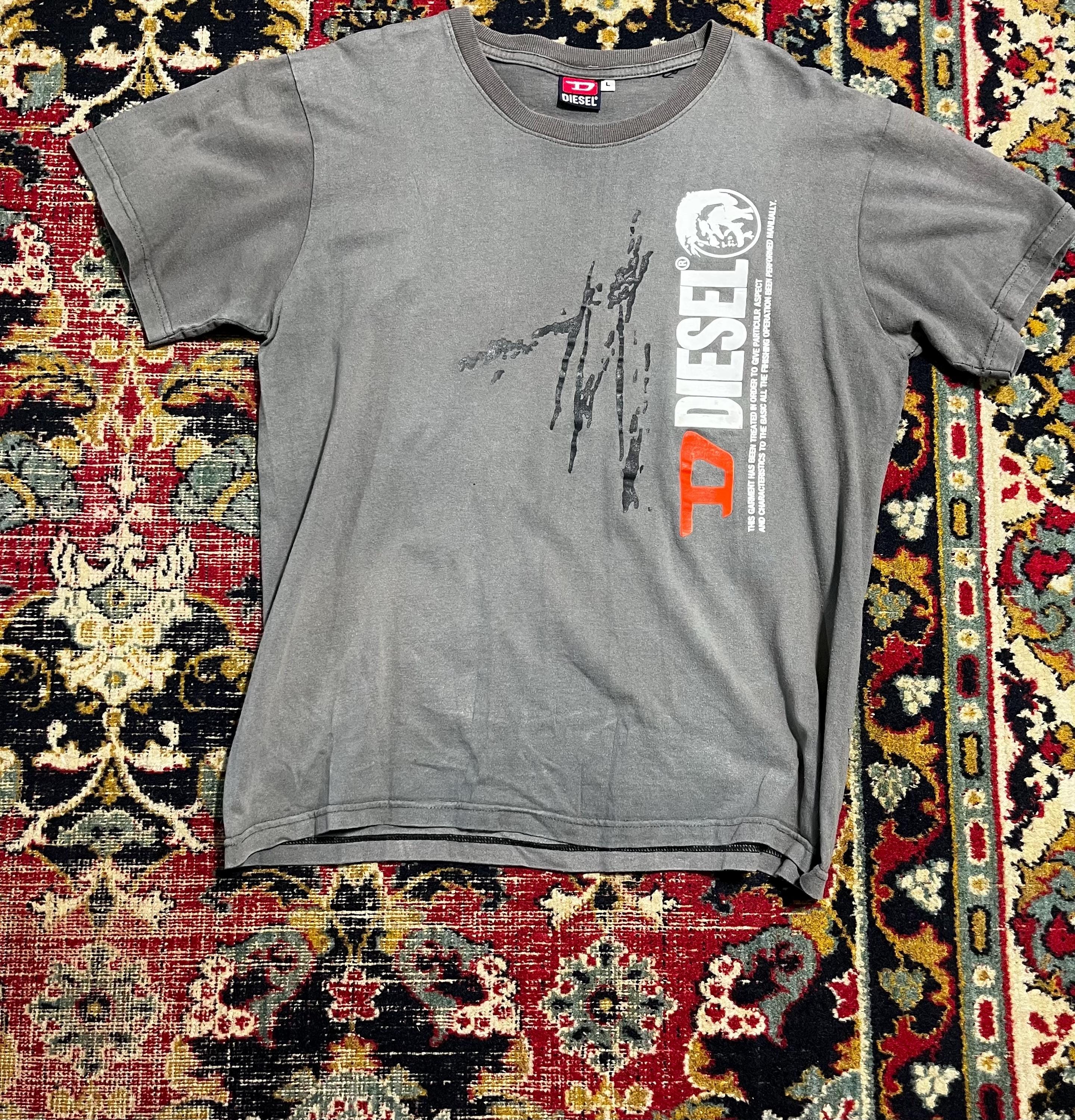 ディーゼル グラフィック Tシャツ グレー カジュアル ストリートウェア