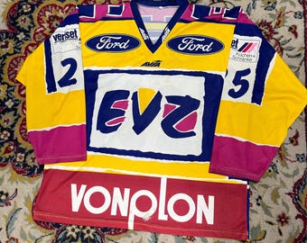 Camiseta de hockey vintage de los 90 Ford Von Polon, camiseta deportiva de malla, talla L