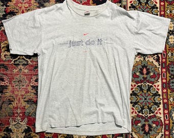 Camiseta Nike vintage "Just Do It" de los 90, gris, talla XL