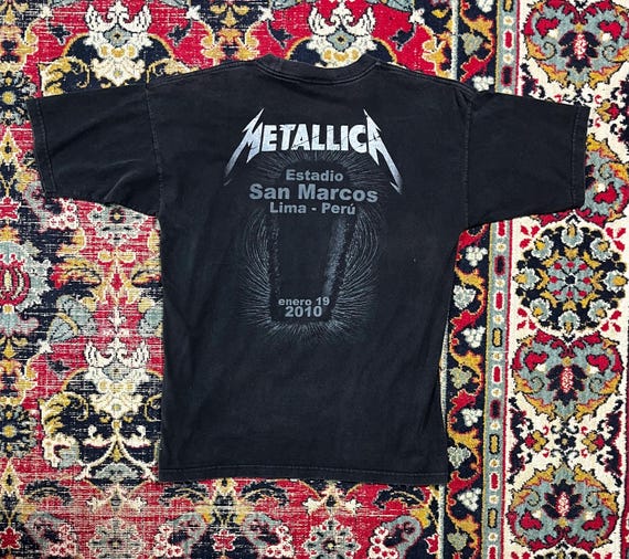 Metallica World Magnetic Tour T-shirt Black Heavy Metal-band Tee