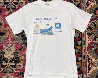 Vintage German T-Shirt Herr Müller Dentist Humor Size L