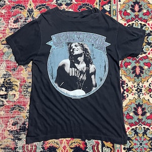 Bon Jovi New Jersey 1989 Tシャツ Vintage 1989 Bon Jovi T-shirt New Jersey Era Tour Graphic Size M