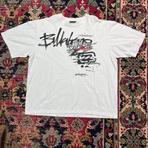 Vintage Y2K Billabong T-Shirt White Graffiti  Size XXL