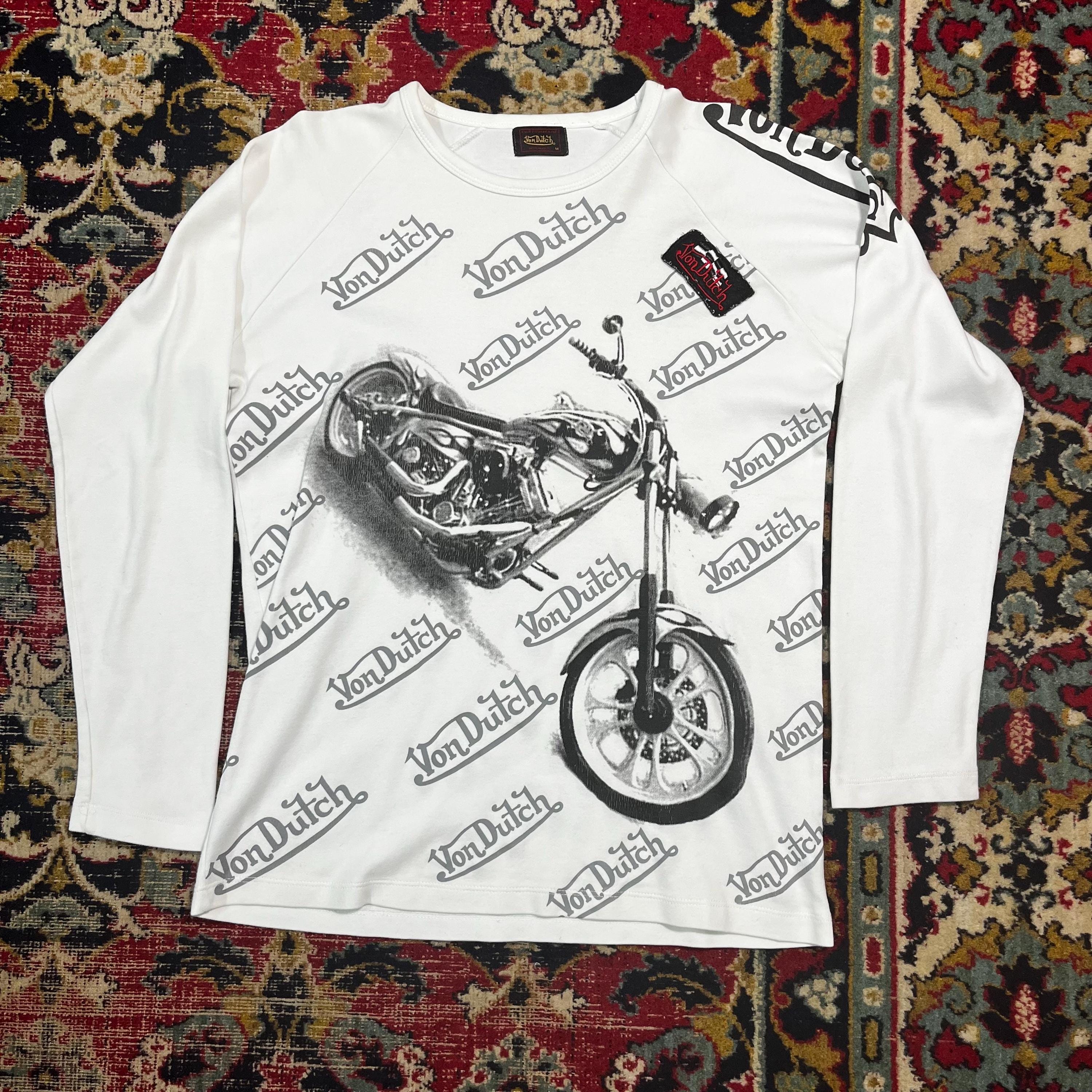 Vintage Von Dutch ロングTシャツ Vintage Von Dutch Longsleeve Motorcycle Graphic Shirt Y2K Biker