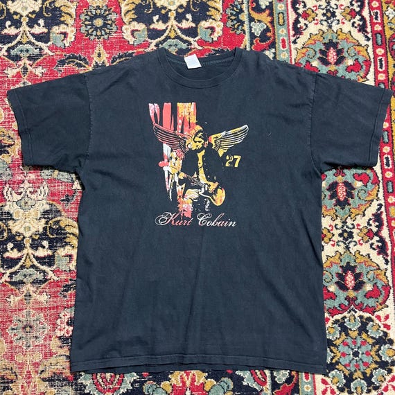 Vintage Kurt Cobain T-shirt Nirvana Tribute Tee Grunge 90s Size XL