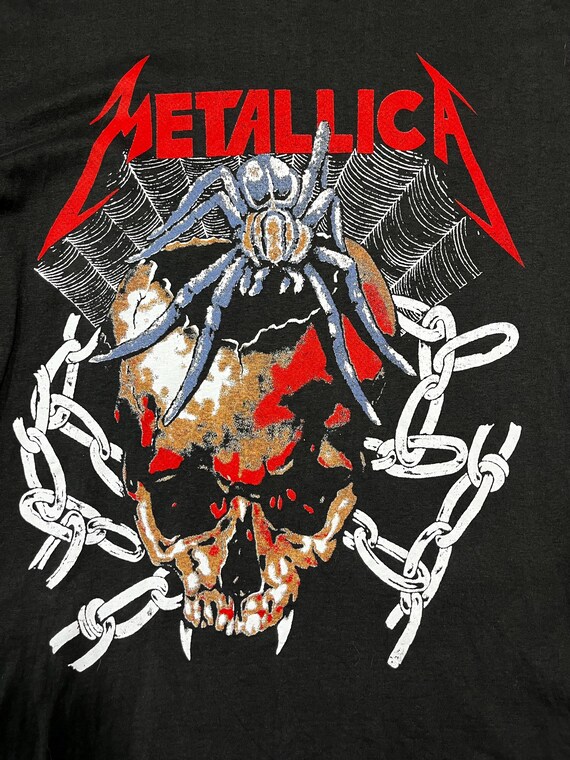 Metallica Spider Skull Graphic T-shirt Black Heavy Metal Band Tee 