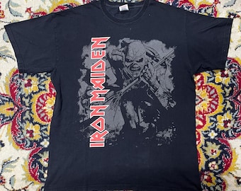 Iron Maiden Eddie T-shirt Vintage Style Metal Band Tee Black Shirt