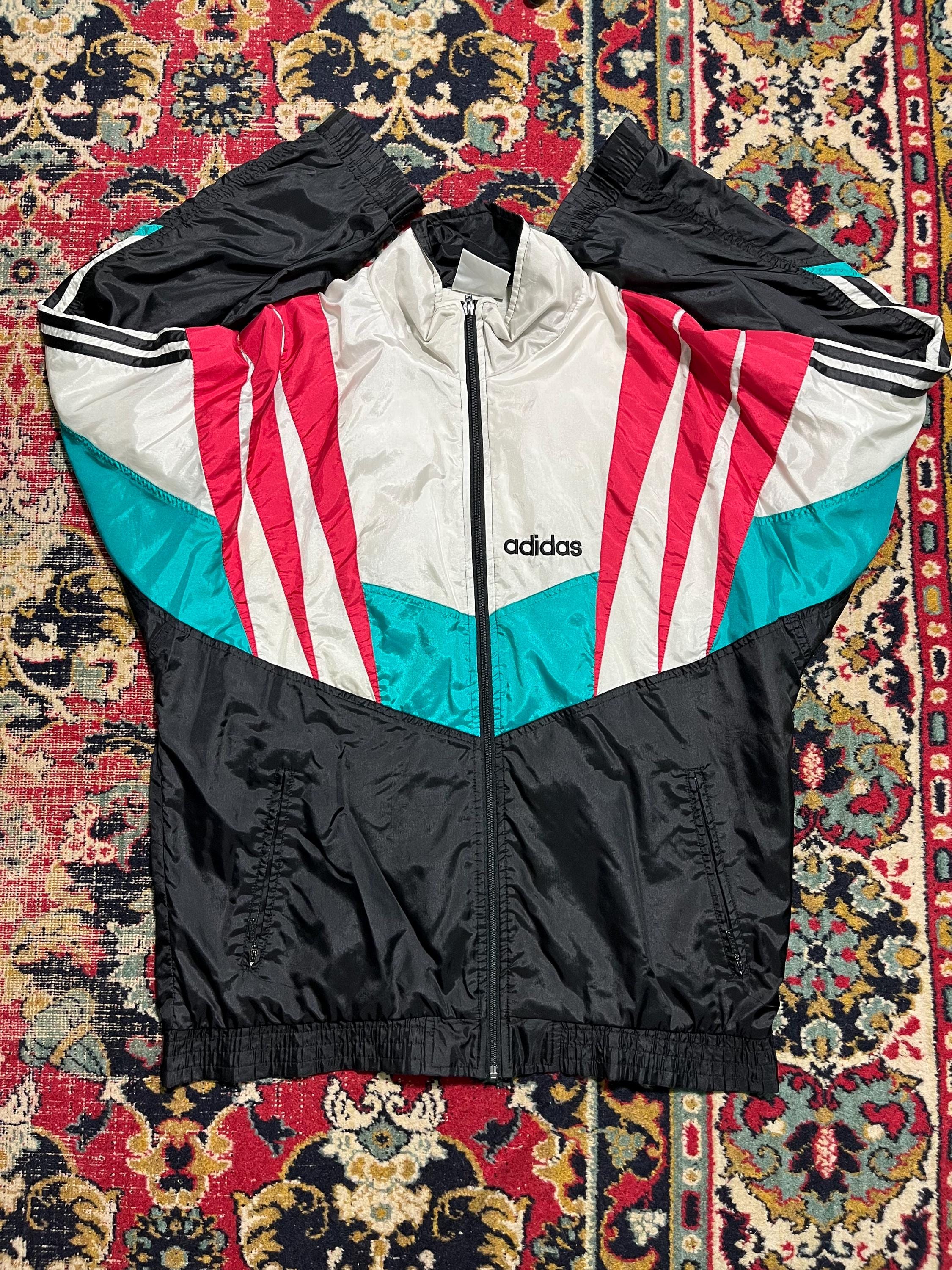 Vintage Adidas Originals Colorblock Windbreaker Jacket 80s
