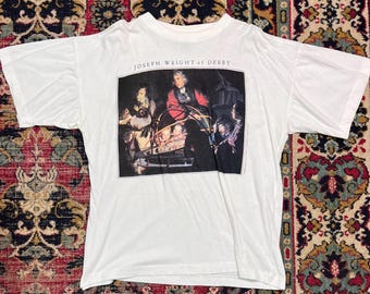 Vintage Art T-Shirt Joseph Wright of Derby Graphic Print Size XL