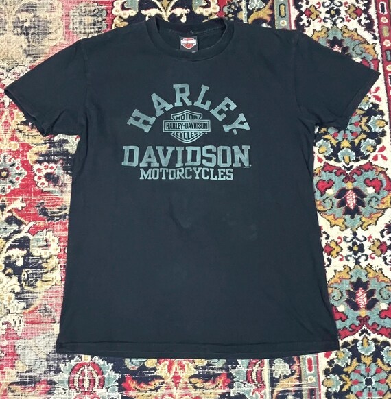 Harley-Davidson Thun Switzerland T-Shirt Vintage Biker Graphic Black Size L