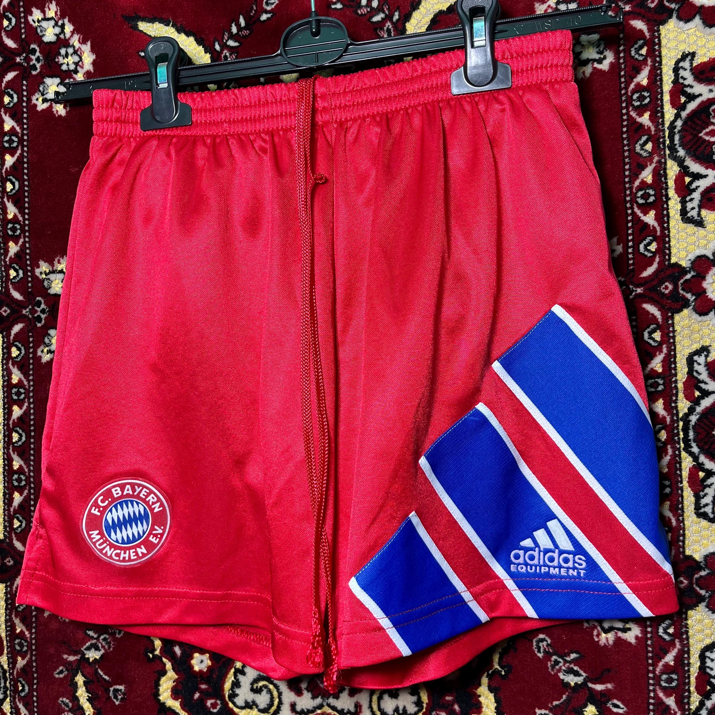 FC Bayern Munich 90s Adidas Equipment Football Shorts Red Retro