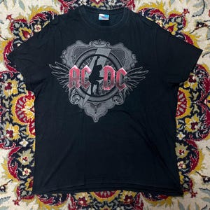 Ac/Dc black ice tour t-shirt  band tee vintage style Size  XL