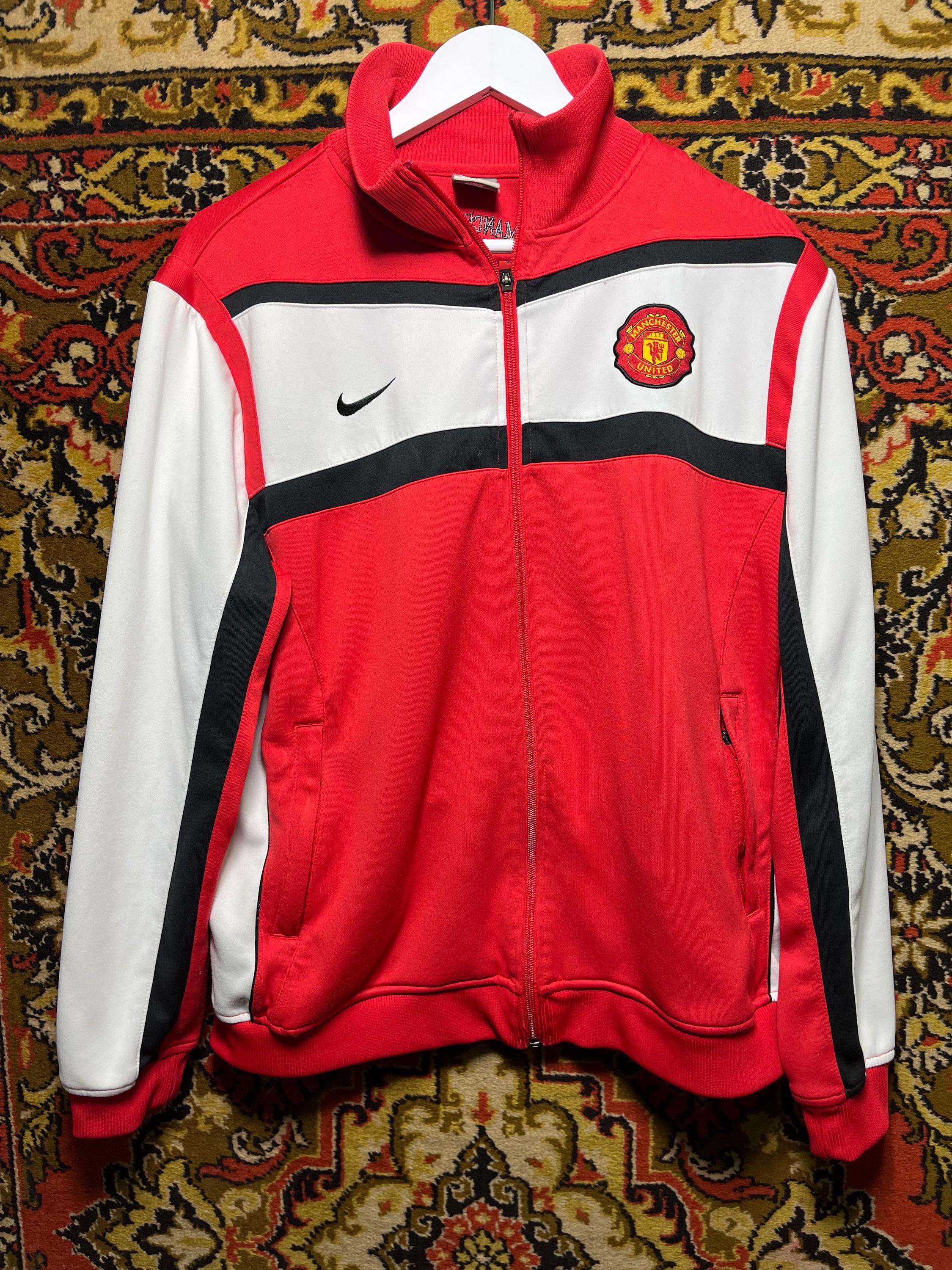 Nike Manchester United Track Jacket Red White Black Full Zip Size