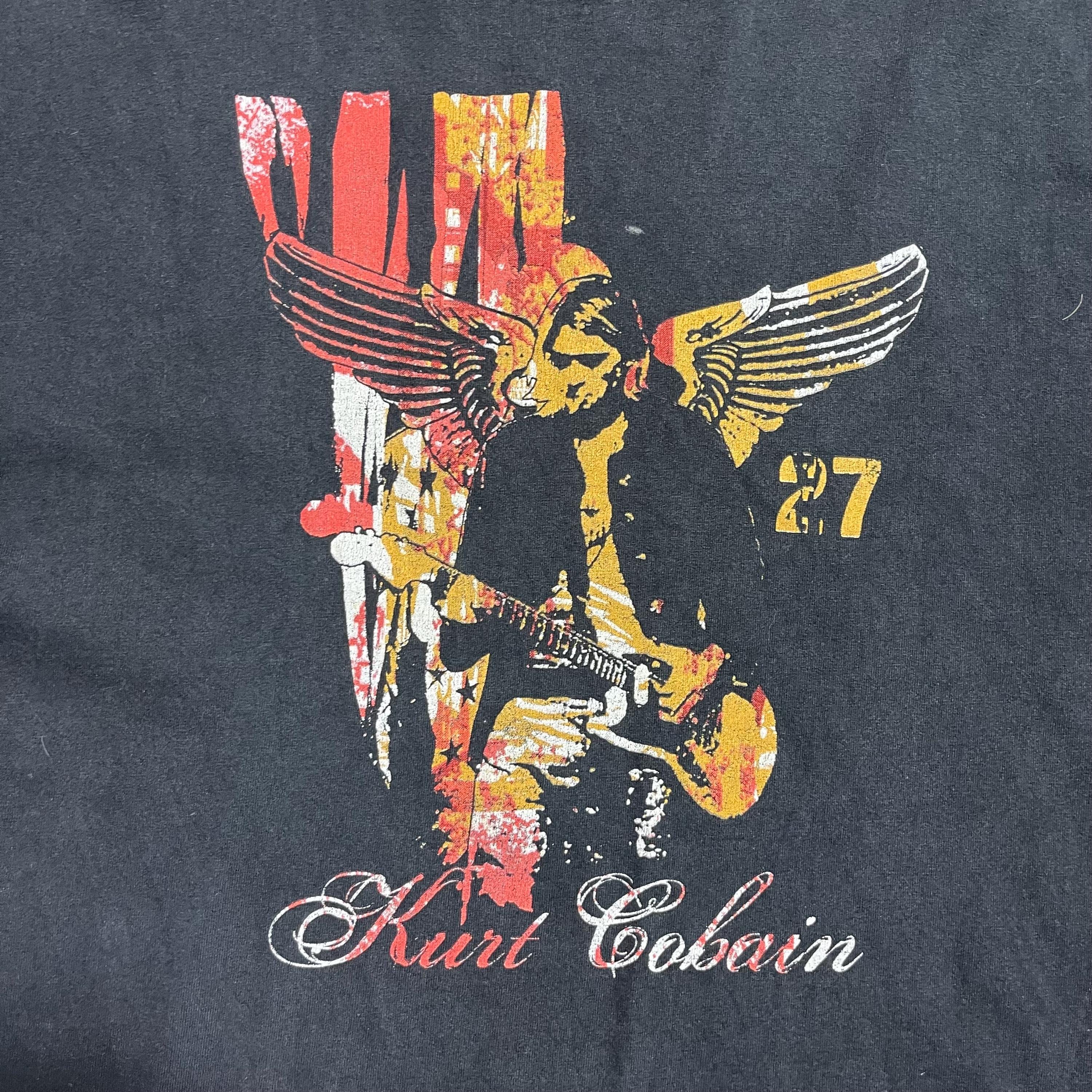Vintage Kurt Cobain T-shirt Nirvana Tribute Tee Grunge 90s Size XL
