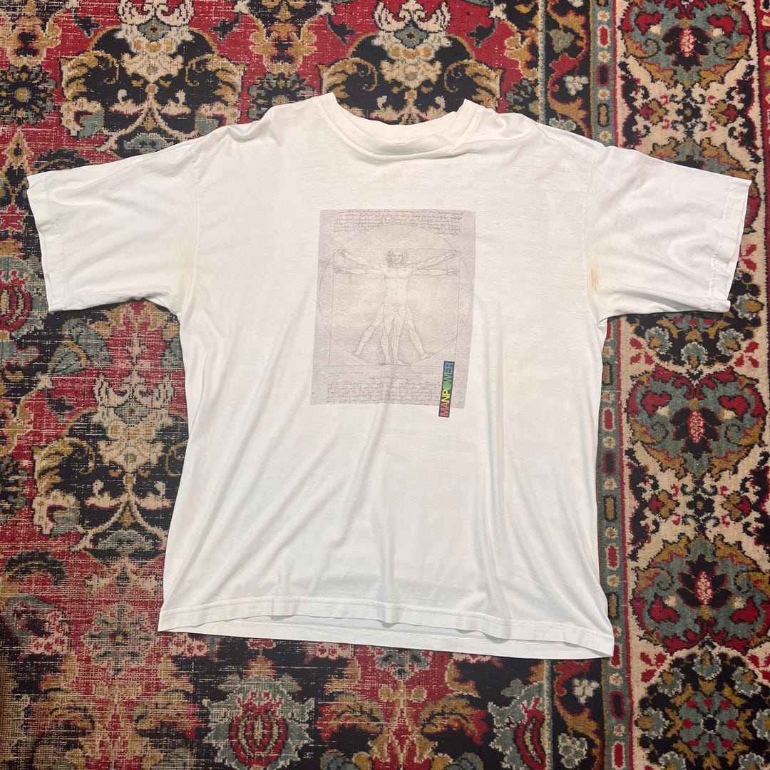 ヴィンテージ ダ・ヴィンチ ウィトルウィウス的人体図 Tシャツ サイズ 