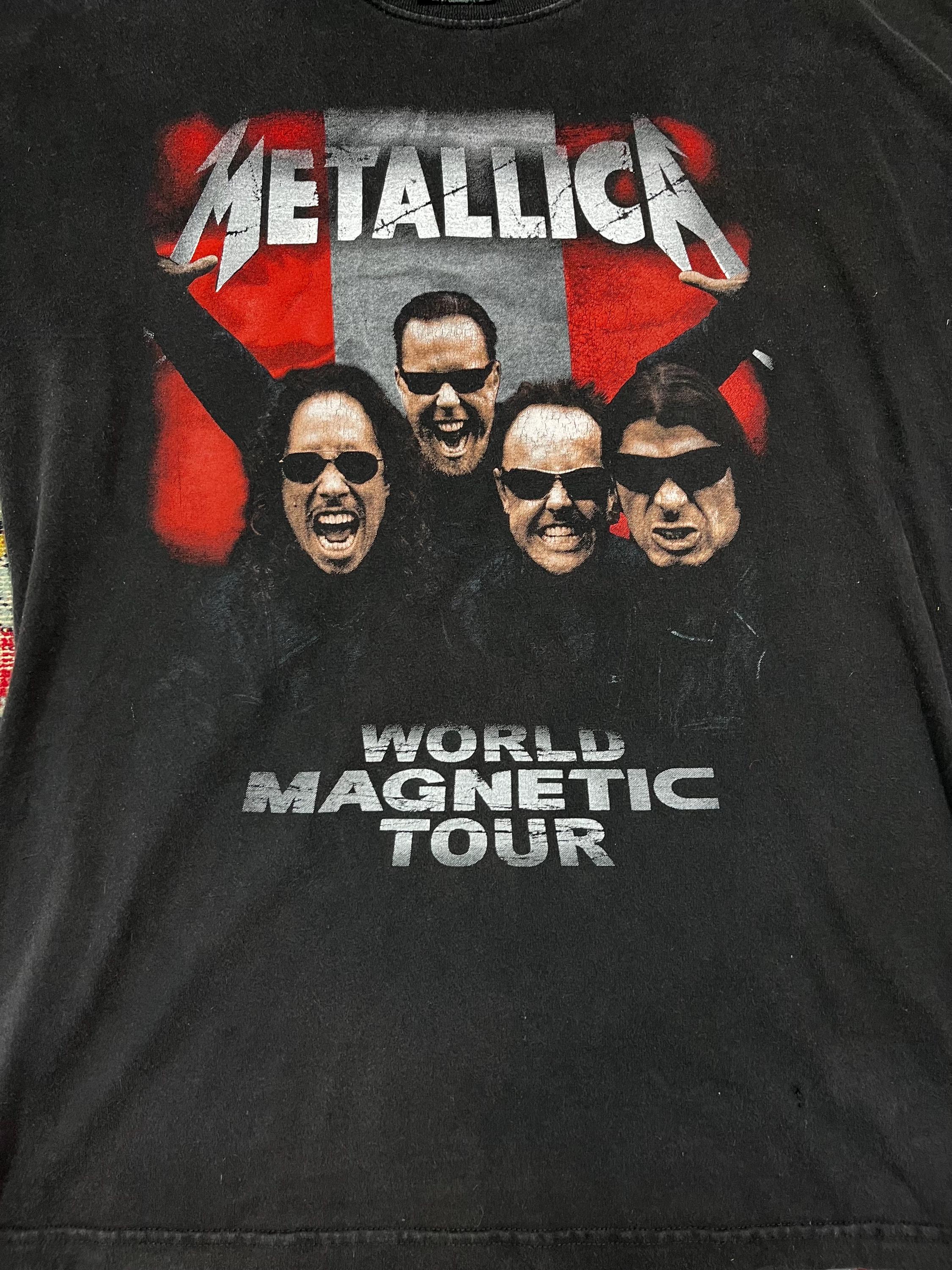 Metallica World Magnetic Tour T-shirt Black Heavy Metal-band Tee