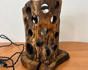 Handmade Rustic Wooden Table Lamp Loft Style