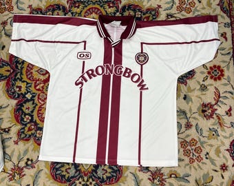 Camiseta vintage del Heart of Midlothian FC de 1999, marca Strongbow, talla XXL.
