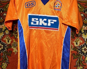 Vintage Luton Town Football OS Official Wear Orange 90s Size S