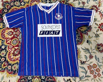 Camiseta vintage del Portsmouth FC de 1987, marca South Coast Fiat, talla M (Reino Unido).
