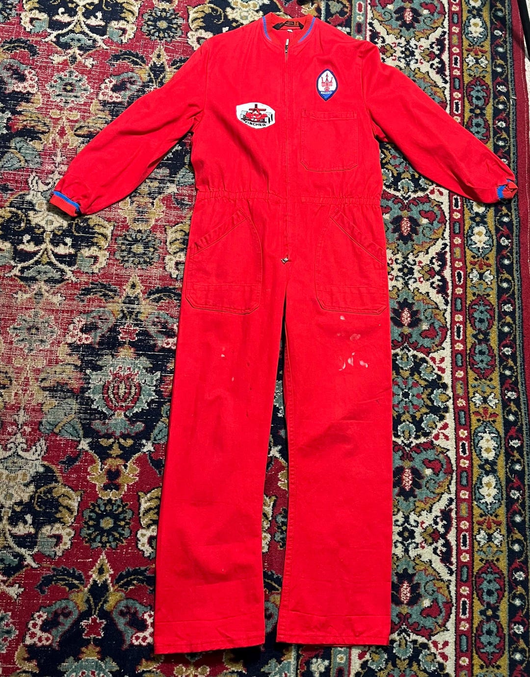 Vintage 80s Racing Mechanic Coverall Red | Maserati Suit Moto F1