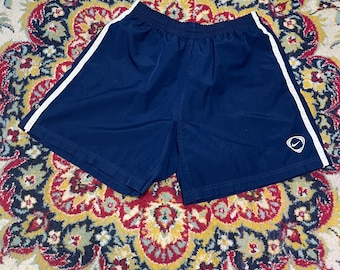 Pantalones cortos Nike vintage azul marino con logo Swoosh, estilo deportivo Y2K, talla L