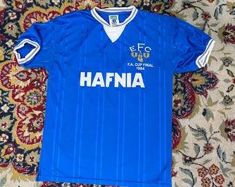 Camiseta vintage del Everton FC de la final de la FA Cup de 1984, resultado del empate, talla M.