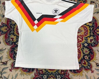 Camiseta clásica de fútbol Adidas Alemania DFB vintage blanca de los años 90, talla S