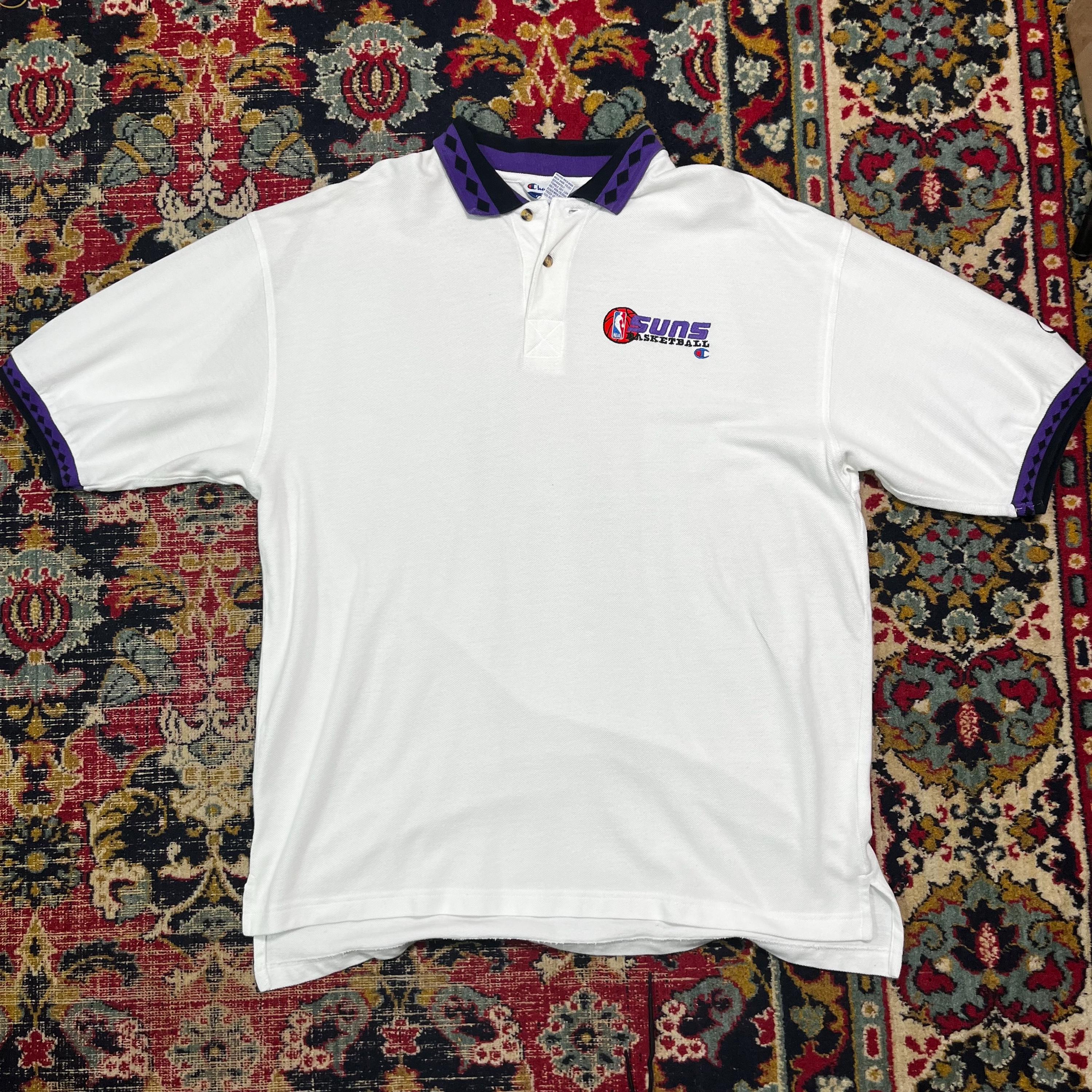 Vintage Champion Phoenix Suns NBA Polo Shirt 90s Basketball Jersey