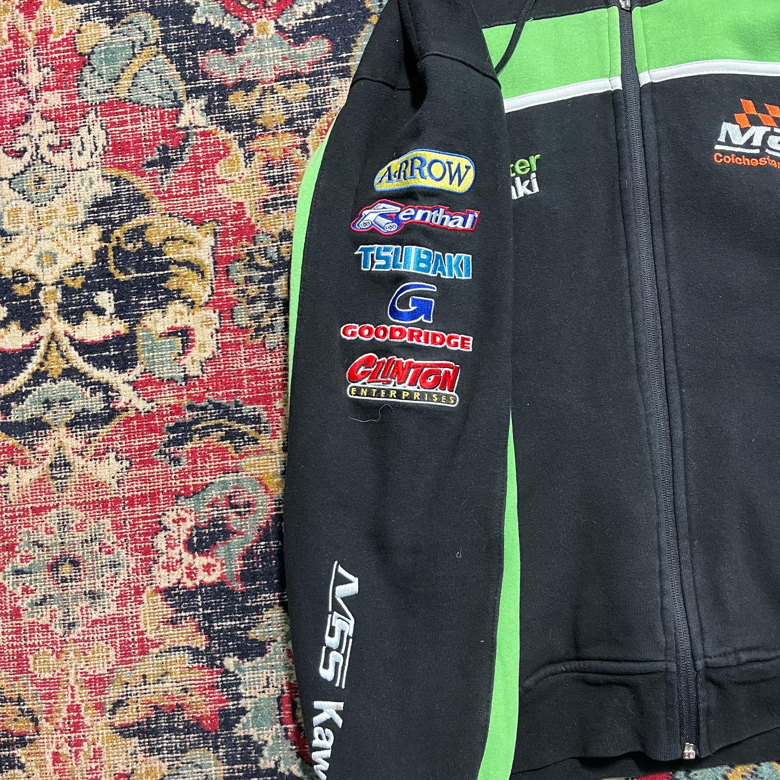 Vintage Kawasaki Racing Hoodie MSS Colchester Official Team Jacket