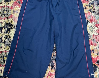 Vintage Nike Track Pants Navy Blue Red Stripe Mens Size L