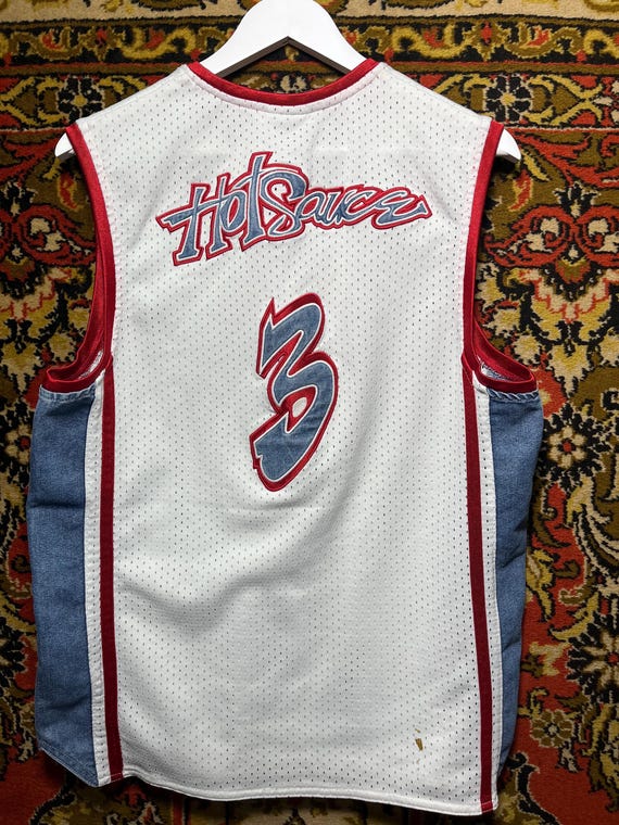 AND1 Mix Tape Basketball Jersey White Red Vintage Y2K Streetwear