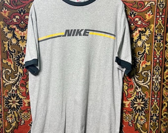 Nike Vintage Grey Ringer T-Shirt Made In USA Mens Size L