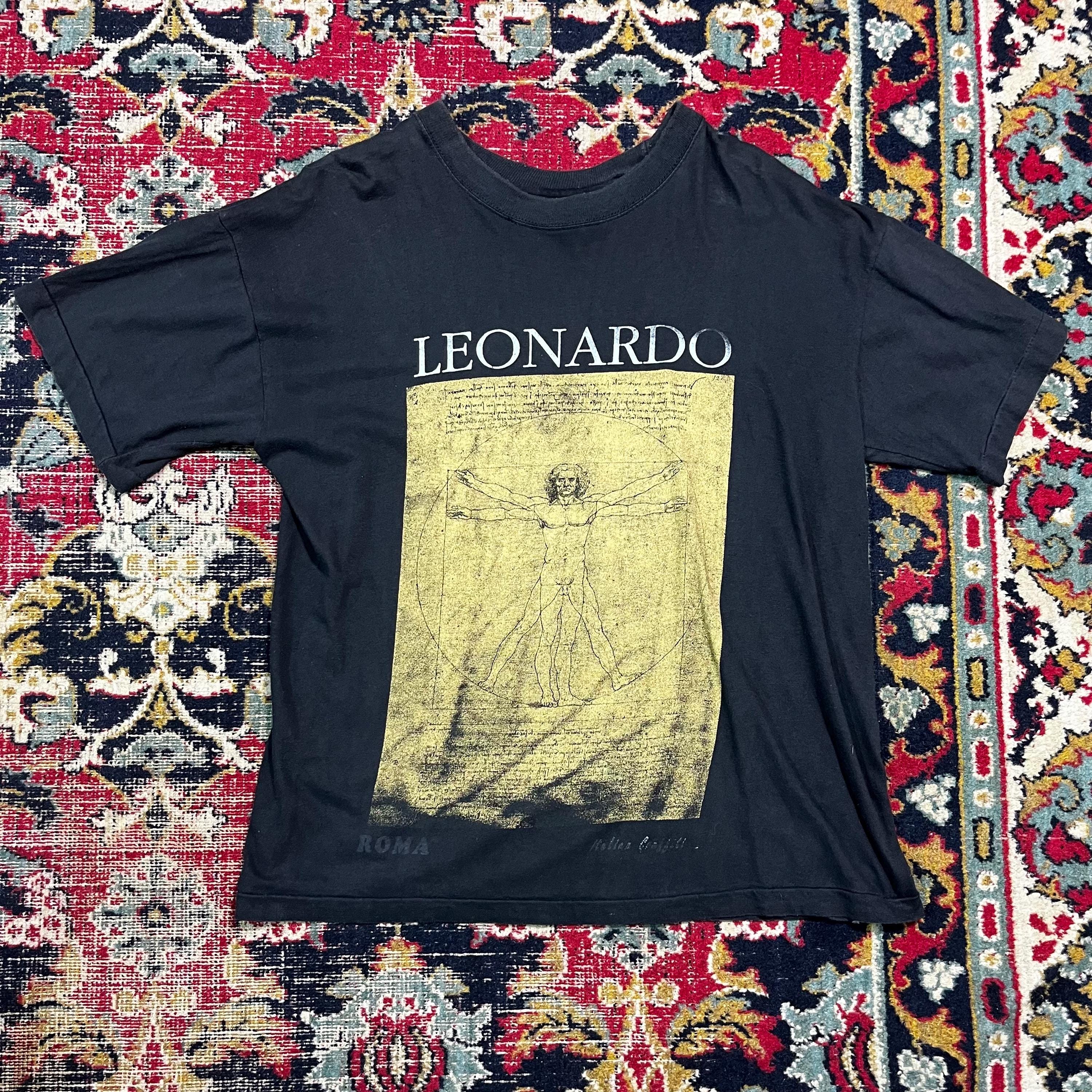 ヴィンテージ レオナルド ダ ヴィンチ Tシャツ 希少アート 80年代 