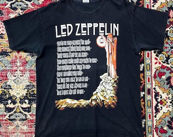 Led Zeppelin Vintage T Shirt Rock Band Tee Skull Merch Size L