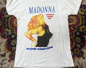 Camiseta vintage de Madonna Blond Ambition World Tour 1990 - Camiseta de concierto excepcional, talla XL