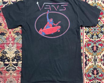 Vans Off The Wall T-Shirt Black Graphic Size L