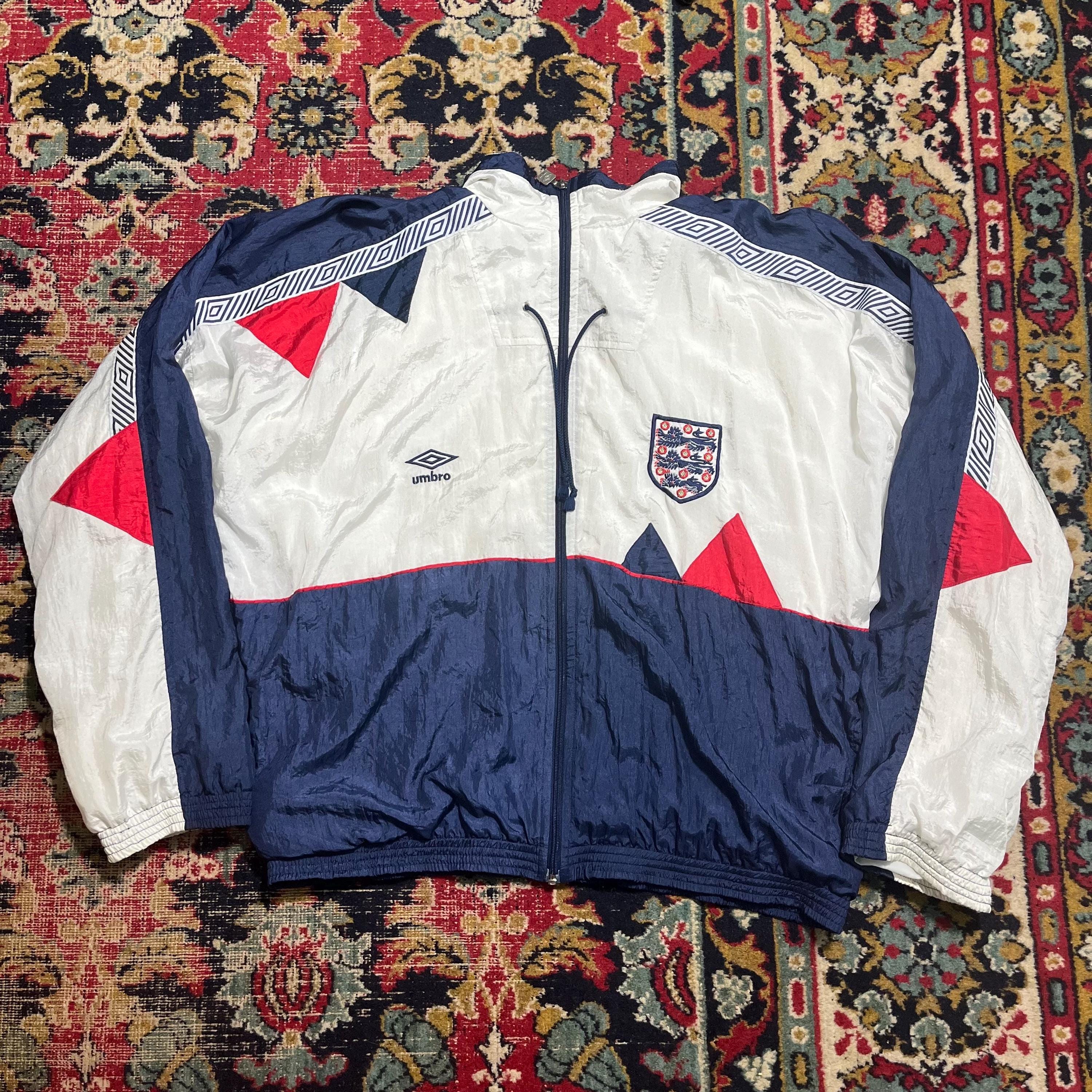 Vintage Umbro England National Team 90s Windbreaker Jacket Size XL 