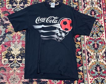 Vintage Coca-Cola T-Shirt Soccer Football  90s Size L