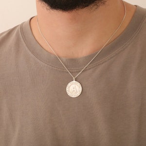 Personalized Initial Necklace, Gift for Christmas,  Birthdays Gift, Men&#39;s initial necklace, Personalized men jewelry, Gift for Men,