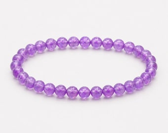 Amethyst Bracelet, Natural Gemstone Beaded Bracelet, Crystal Jewelry Gift