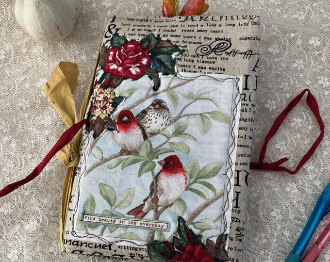 Brown - Bagru Fabric Cover Handmade Paper Notebook (7 x 5 in) main image 0